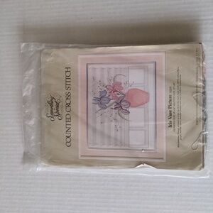 Counted Cross Stitch Iris Vase Picture 50205 18" x 14" Sealed Something …